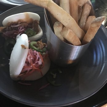 Lucky Strike Somerville - Pork Banh Mi Bao Buns with fries - Bowling Near Me - Somerville, Massachusetts Lucky Strike Somerville - Pork Banh Mi Bao Buns with fries - Bowling Near Me - Somerville, Massachusetts