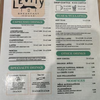 Levity Breakfast House - Menu - Coffee & Tea Near Me - Norman, Oklahoma Levity Breakfast House - Menu - Coffee & Tea Near Me - Norman, Oklahoma