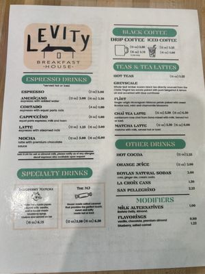 Menu photo 4 Levity Breakfast House Norman, OK