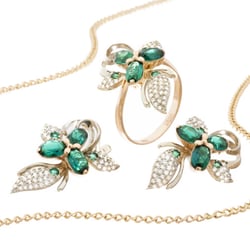 Golden Flamingo - Estate gold jewelry set
