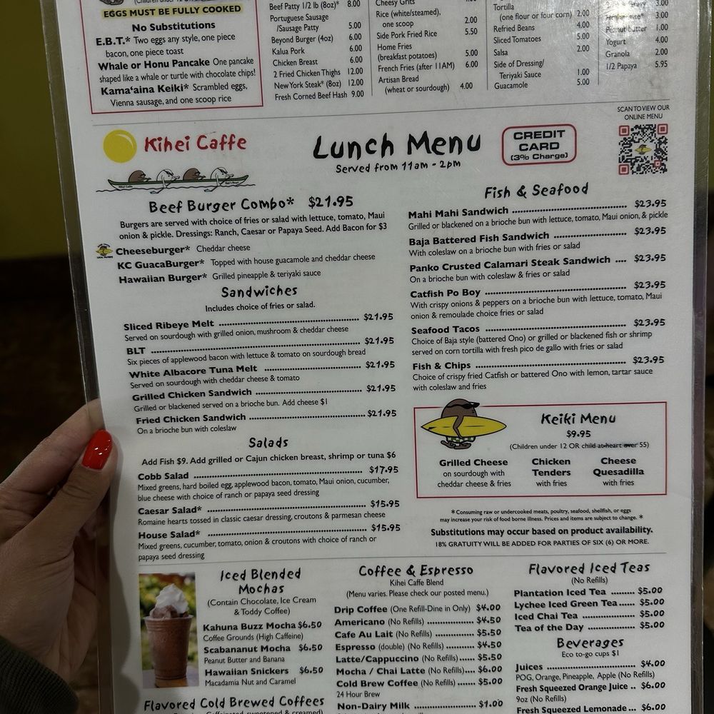 Kihei Caffe - menu 7/3/25 - Hawaiian Near Me - Kihei, Hawaii Kihei Caffe - menu 7/3/25 - Hawaiian Near Me - Kihei, Hawaii