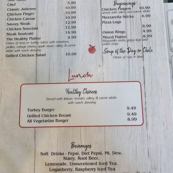 Apple Dumplin - Lunch Menu side 2 - Diners Near Me - Springville, New York