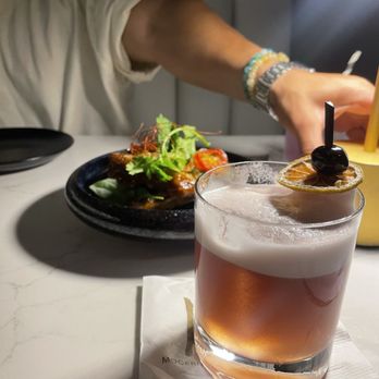 Kai Lounge - Sushi Bar & Kitchen - Berries & Cream Cocktail and sticky ribs - Japanese Near Me - Huntington Beach, California