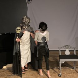 The Hive Repertory Theatre - Tiresias bringing Creon bad news.