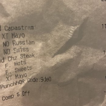 Capriotti's Sandwich Shop - Reciept of proof what I actually ordered - Sandwiches Near Me - Henderson, Nevada