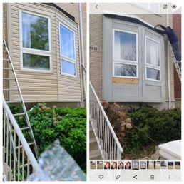 Siding added to bay window