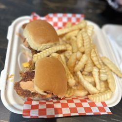 Fluster Cluck Hot Chicken - 1. Two Sliders & Fries Combo