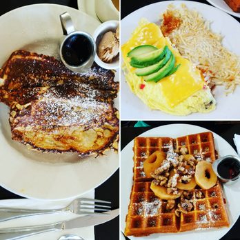 Bea Bea's - Hawaiian French Toast, California Omelet & Baked Apples on Pumpkin Spiced Waffle - all were delicious - Coffee & Tea Near Me - Burbank, California