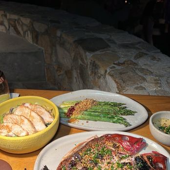Cocina del Mar - Modified pasta to be non vegan + added chicken. Snapper, and asparagus. - Seafood Near Me - Cabo San Lucas, BCS Cocina del Mar - Modified pasta to be non vegan + added chicken. Snapper, and asparagus. - Seafood Near Me - Cabo San Lucas, BCS