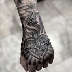 Fat Cat Tattoo - Sacred heart tattoo