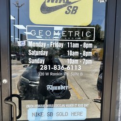 Geometric Skate Shop - Store hours.