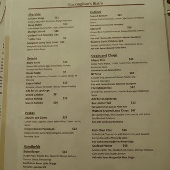Buckinghams Steakhouse and Lounge - Menu as of 8/22/21 - Steakhouses Near Me - Elgin, Illinois