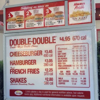 In-N-Out Burger - Menu on 07-16-2021 - Fast Food Near Me - Mountain View, California
