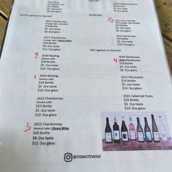Osmote Wine - Tasting menu (Aug 12, 2023)
