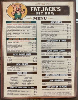 Menu photo 1 Fat Jack's Pit BBQ Kannapolis, NC Menu photo 1 Fat Jack's Pit BBQ Kannapolis, NC