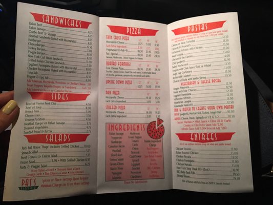 Menu photo 2 Pat's Pizzeria Chicago, IL Menu photo 2 Pat's Pizzeria Chicago, IL