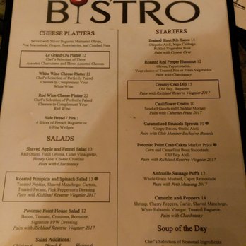 Potomac Point Winery - Menu from 9/28/19 - Wineries Near Me - Stafford, Virginia