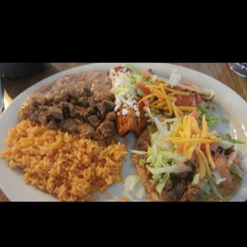 Guadalajara Restaurant - Combination plate with chunky beef. Served with hard taco,tostoda,enchilada, beans and rice. So delicious! - Mexican Near Me - Milwaukee, Wisconsin Guadalajara Restaurant - Combination plate with chunky beef. Served with hard taco,tostoda,enchilada, beans and rice. So delicious! - Mexican Near Me - Milwaukee, Wisconsin