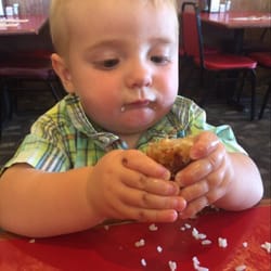 Baby K loves rice & rolls!