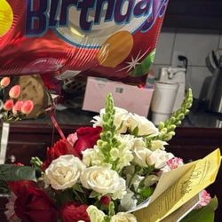 Villere's Florist - Birthday flowers and balloon.