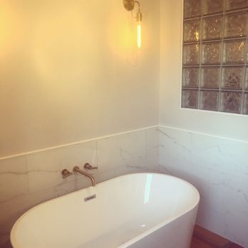 New Era Tile - Beautiful 12x24 tile tub surround - Tiling Near Me