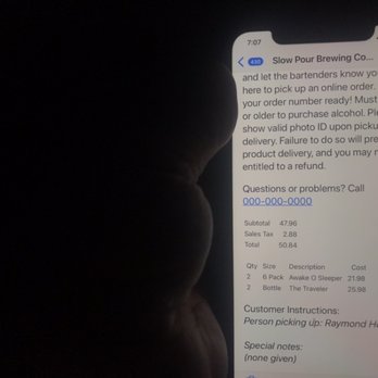 Slow Pour Brewing Company - Stupid us...we should have known there would be a problem with no legit phone number on the receipt. - Breweries Near Me - Lawrenceville, Georgia