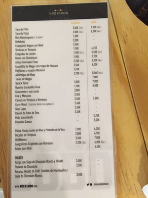 Menu photo 1 En la Boca del Lobo Burgos, BU Menu photo 1 En la Boca del Lobo Burgos, BU