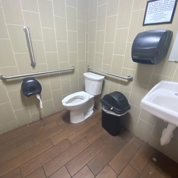 Subway - a public restroom with toilet, sink, and hand dryer - Sandwiches Near Me - Southport, North Carolina Subway - a public restroom with toilet, sink, and hand dryer - Sandwiches Near Me - Southport, North Carolina