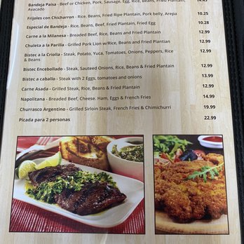 Arepas Paisas II - a menu for beef - Mexican Near Me - Morristown, New Jersey