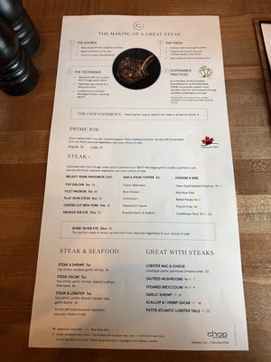 Menu photo 5 Chop Steakhouse & Bar Winnipeg, MB