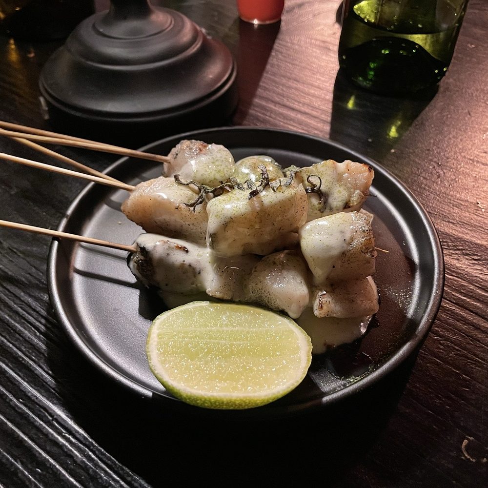Wayan - Diver Scallop Satay - Asian Fusion Near Me - Aspen, Colorado Wayan - Diver Scallop Satay - Asian Fusion Near Me - Aspen, Colorado