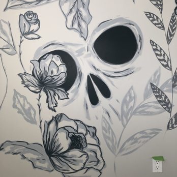 Clair’s Sacred Spaces - Skull and florals - Commissioned Artists Near Me