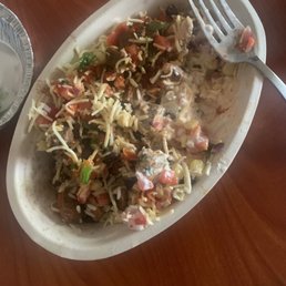 Today I asked for a steak bowl and I got little beans, and little steak in my burrito bowl Today I asked for a steak bowl and I got little beans, and little steak in my burrito bowl