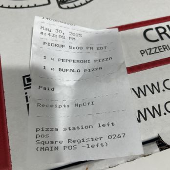 Crust Pizzeria Napoletana - A fake review this is not. Here's my receipt. - Pizza Near Me - Vienna, Virginia Crust Pizzeria Napoletana - A fake review this is not. Here's my receipt. - Pizza Near Me - Vienna, Virginia