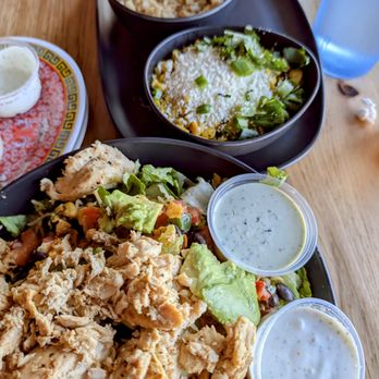 Wong's Tacos - Midlothian - Side: Mexinese Rice, Side: Street Corn, Entree: Chicken Ensalada Mexicana - Tacos Near Me - Midlothian, Virginia