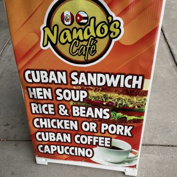 Nando's Cafe - a sign on the sidewalk - Cuban Near Me - Sarasota, Florida Nando's Cafe - a sign on the sidewalk - Cuban Near Me - Sarasota, Florida