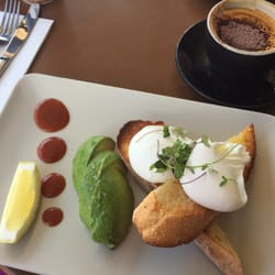 Cafeteria - Eggs on toast, your way with a soy cap (yum)
