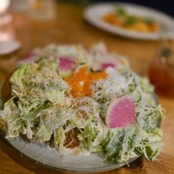 Finn’s - Chicken schnitzel with caesar salad and trout roe
