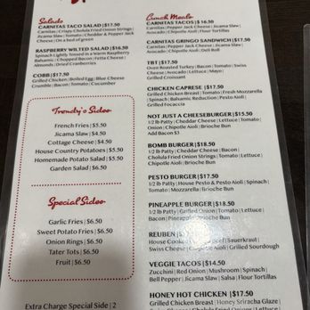 Trendy's - Lunch menu as of June 2026 - Breakfast & Brunch Near Me - Redding, California