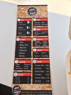 Menu photo 3 Poke-Ya Granada Hills, CA