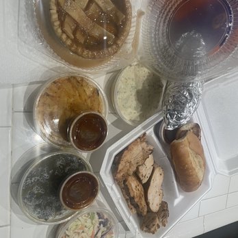 It's In The Sauce BBQ - Chicken plate, bbq sides, and peach cobbler. - Barbeque Near Me - Oxnard, California