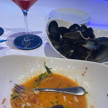 Glasshouse Kitchen - aftermath of steamed mussels + lemon drop - Pizza Near Me - Research Triangle, North Carolina