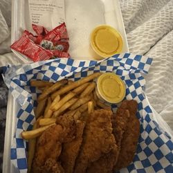 Blue Flame - Chicken strips basket honey mustard ordered through DoorDash