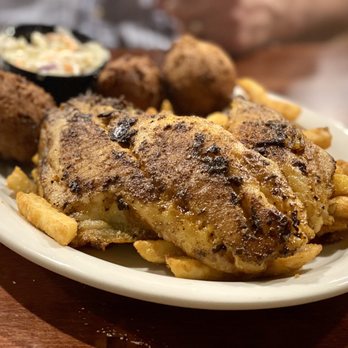 Restaurant Nola - Blackened Grouper came with two huge filets perfectly cooked. Fabulous :)... - Cajun/Creole Near Me - Pensacola, Florida