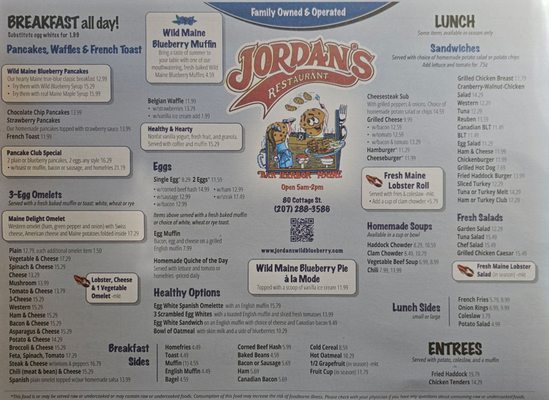 Menu photo 2 Jordans Restaurant Bar Harbor, ME Menu photo 2 Jordans Restaurant Bar Harbor, ME