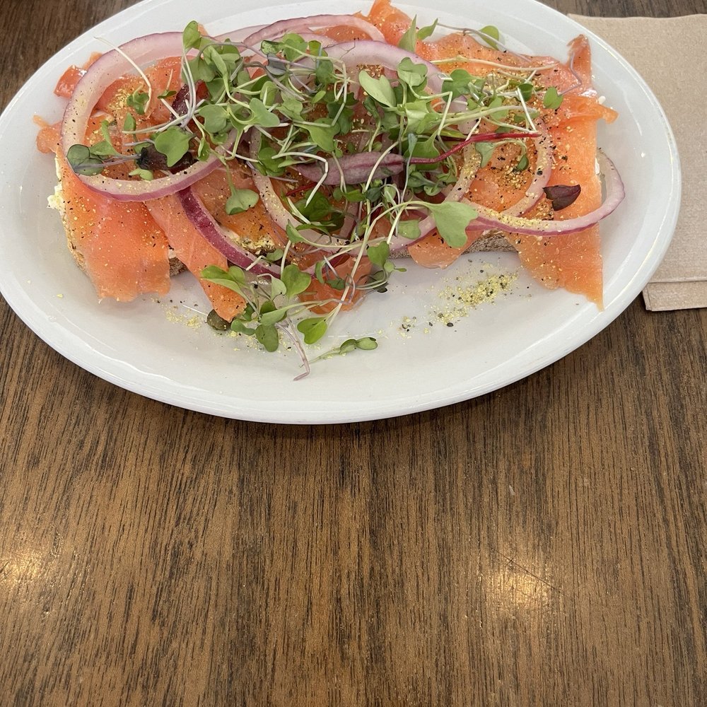 Lighthouse Coffee - Lox Bagel, no bagel sourdough because they ran out of bagels. - Coffee & Tea Near Me - Santa Barbara, California Lighthouse Coffee - Lox Bagel, no bagel sourdough because they ran out of bagels. - Coffee & Tea Near Me - Santa Barbara, California