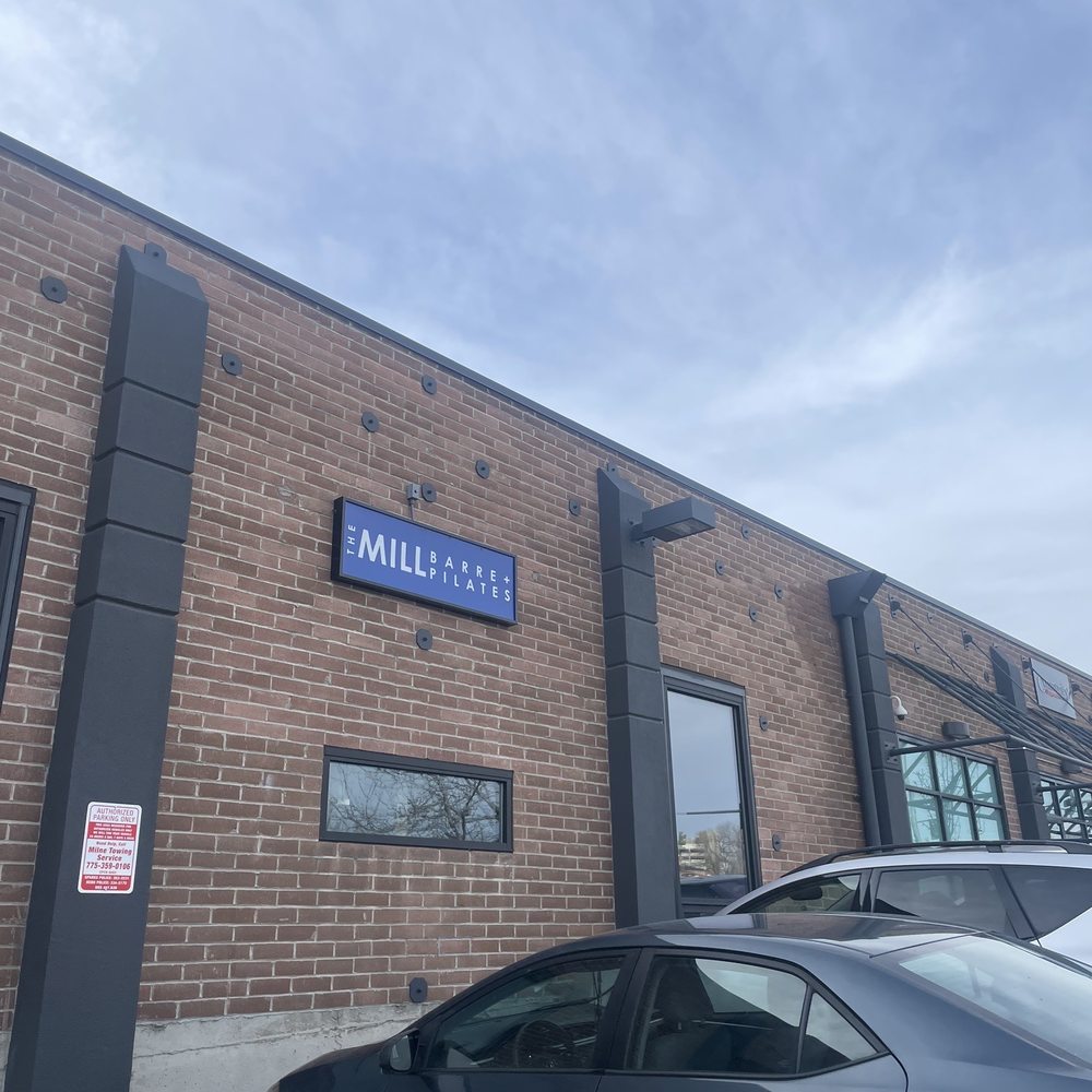 The Mill Barre + Pilates - Exterior, joint parking space with a coffee shop and a wellness salon so parking is limited - Pilates Near Me - Reno, Nevada The Mill Barre + Pilates - Exterior, joint parking space with a coffee shop and a wellness salon so parking is limited - Pilates Near Me - Reno, Nevada