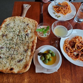 Rione XIII - Happy hour! Golden potato pizza, Bucatini Amatriciana, olives - Pizza Near Me - Seattle, Washington Rione XIII - Happy hour! Golden potato pizza, Bucatini Amatriciana, olives - Pizza Near Me - Seattle, Washington