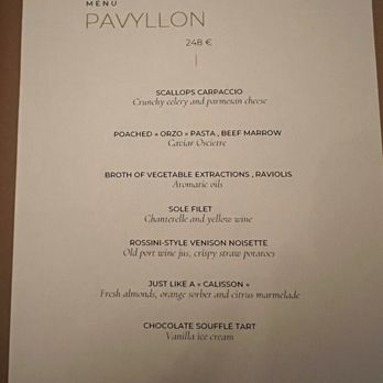 Pavyllon - Menu - Bistros Near Me - Paris Pavyllon - Menu - Bistros Near Me - Paris