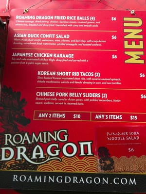 Menu photo 2 Roaming Dragon Vancouver, BC Menu photo 2 Roaming Dragon Vancouver, BC